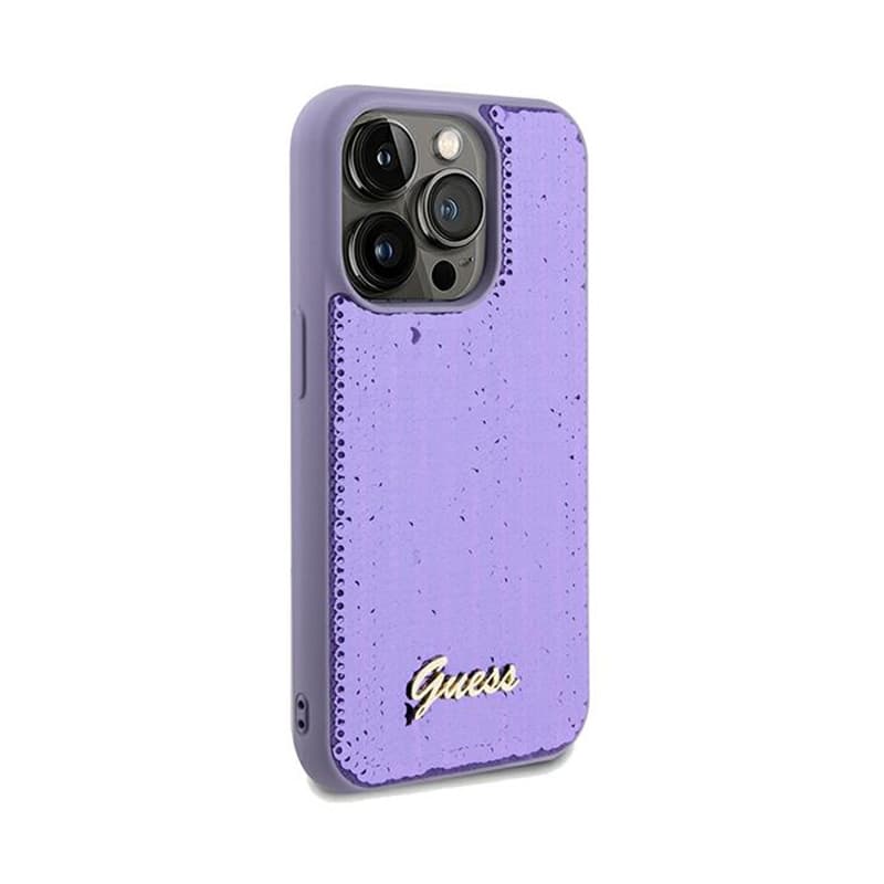 Guess Sequin Script Metal - Case for iPhone 14 Pro (purple) 4