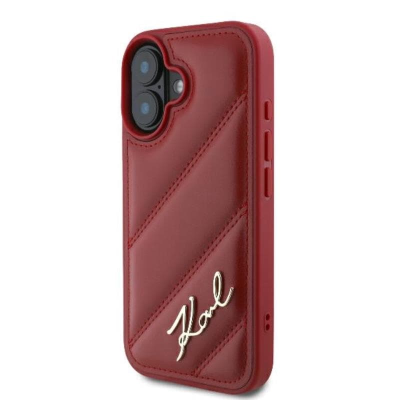 Karl Lagerfeld Quilted Signature - Case for iPhone 16 (red) 2