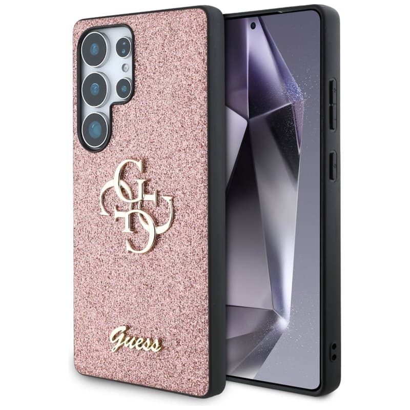 Guess Fixed Glitter Big 4G Metal Logo - Case for Samsung Galaxy S25 Ultra (pink) 1