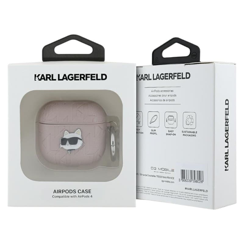 Karl Lagerfeld Monogram Choupette Head - AirPods 4 Case (pink) 3