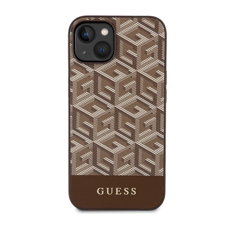 Guess GCube Stripes MagSafe - Case for iPhone 14 (Brown) 3