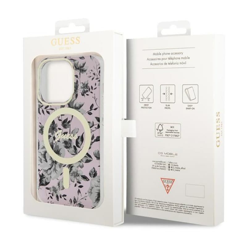 Guess Flower MagSafe - Case for iPhone 14 Pro (Pink) 8