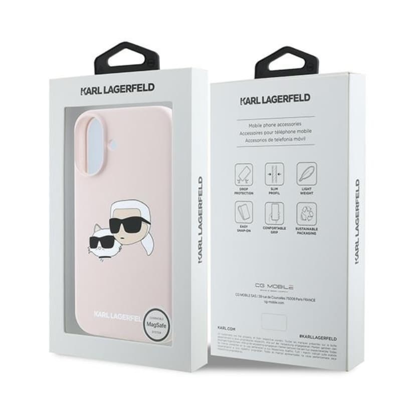 Karl Lagerfeld Silicone Double Heads Print MagSafe - Case iPhone 16 Plus (pink) 8