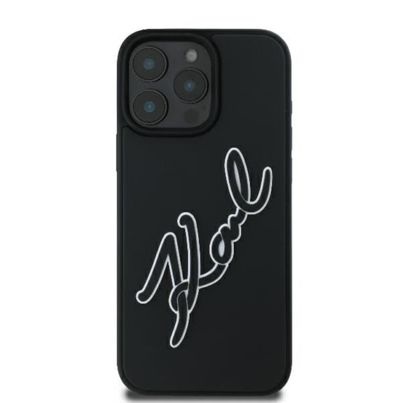 Karl Lagerfeld 3D Rubber Bicolor Signature - Case for iPhone 16 Pro (black) 3
