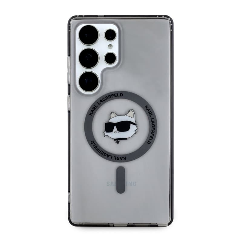 Karl Lagerfeld Button Choupette Head Printed Logo MagSafe - Case for Samsung Galaxy S25 Ultra (Black) 3