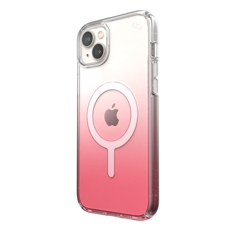 Speck Presidio Perfect-Clear + Ombre + MagSafe - iPhone 15 Plus / 14 Plus Case with MICROBAN Coating (Clear / Vintage Rose Fade) 4