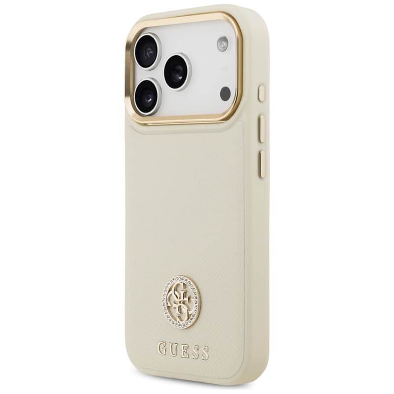 Guess Grained Strass Logo MagSafe - Case iPhone 17 Pro (beige) 2
