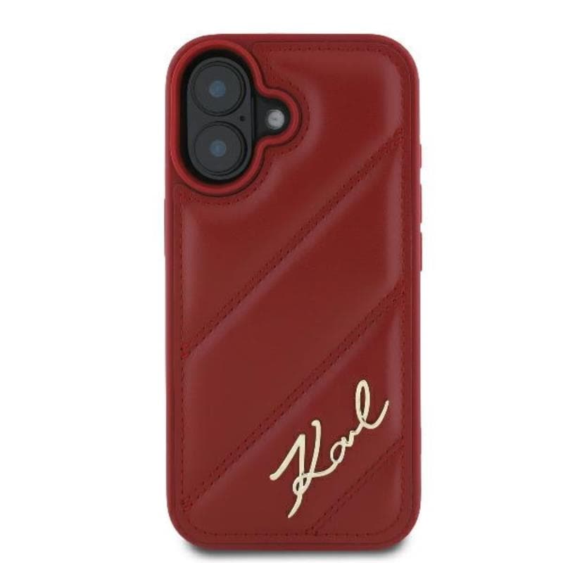 Karl Lagerfeld Quilted Signature - Case for iPhone 16 (red) 3