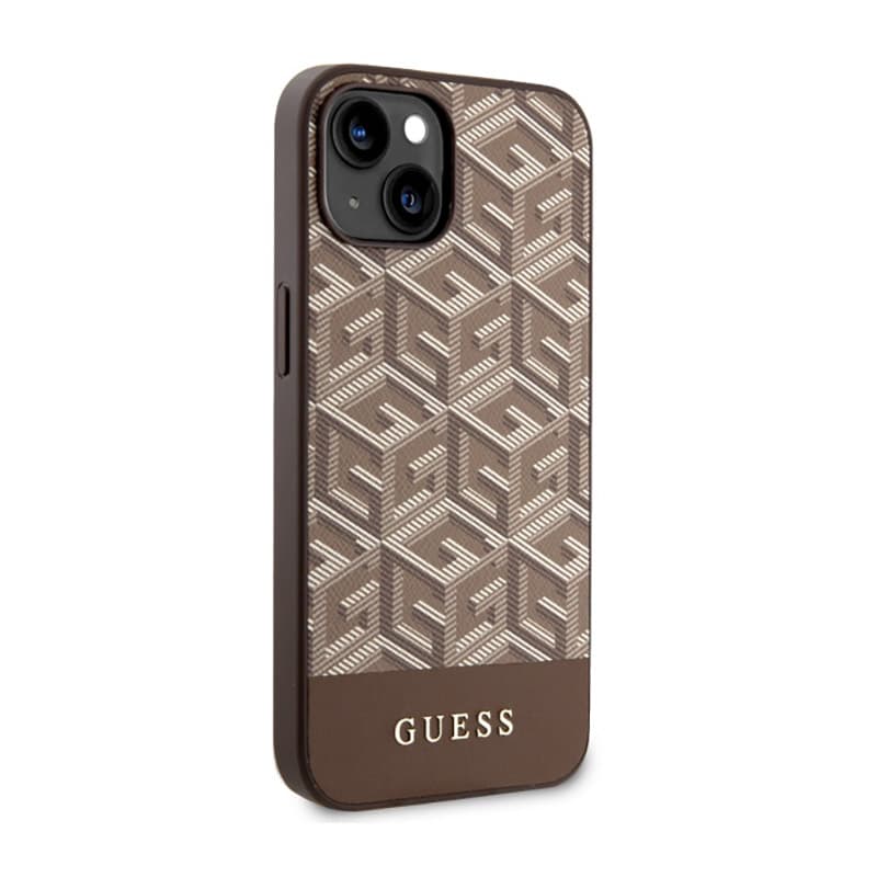 Guess GCube Stripes MagSafe - Case for iPhone 14 (Brown) 4
