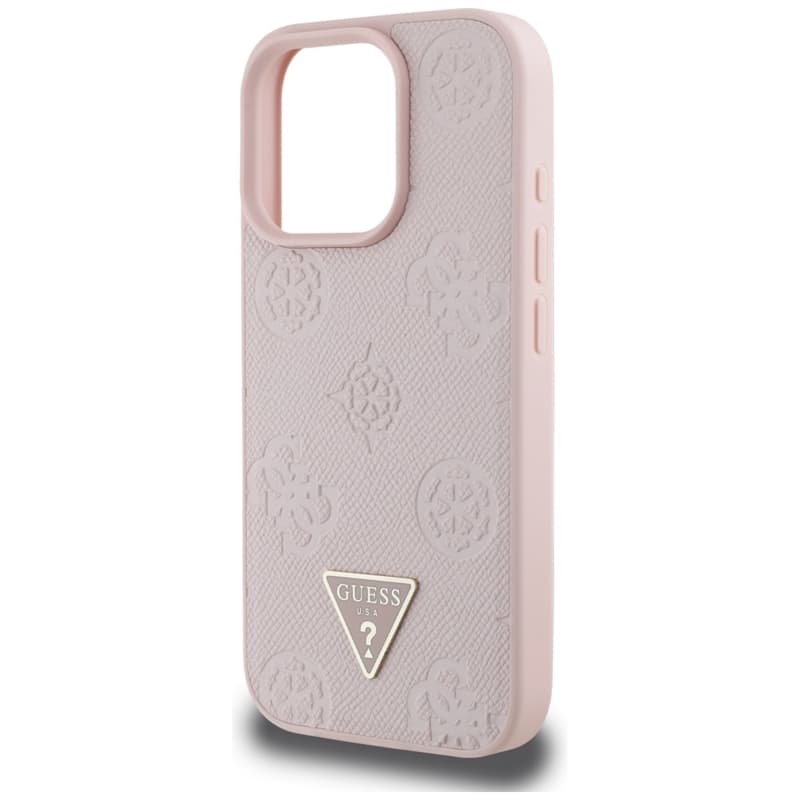 Guess Grained Hot Stamp Peony Triangle Logo MagSafe - Case for iPhone 16 Pro (pink) 6