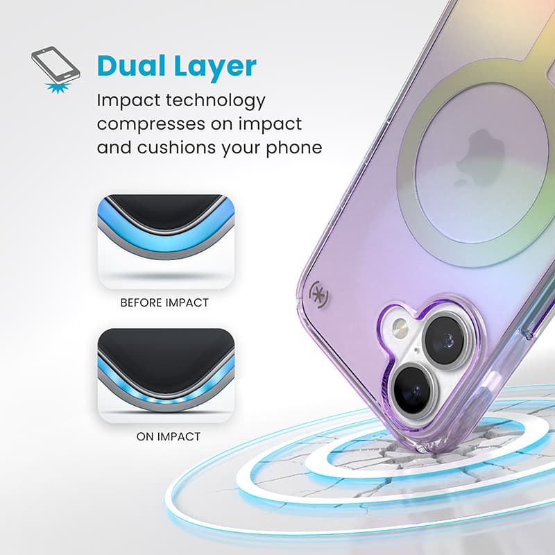Speck Presidio2 Lux MagSafe - iPhone 16 Case (Amazing Purple / Clear) 2