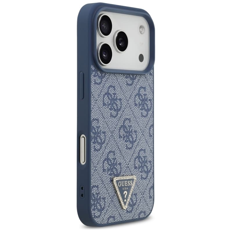 Guess Leather 4G Triangle Strass MagSafe - Case iPhone 17 Pro (Blue) 4