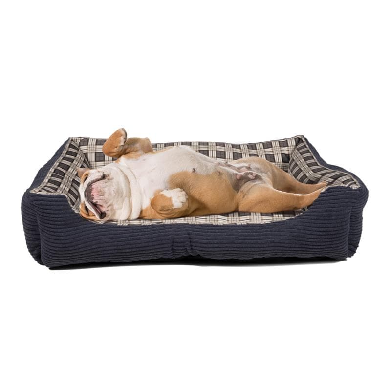 Soft bed sofa for a dog 75 x 58 x 19 cm size. L (navy blue) 3