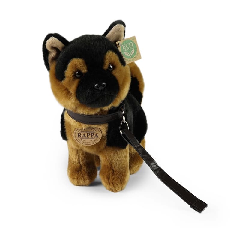 Rappa - Plush realistic toy Standing German Shepherd Dog with Leash 23 cm Eco-Friendly 2