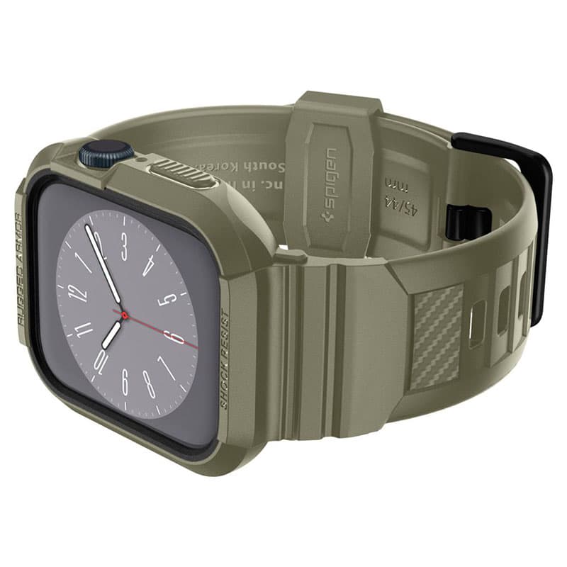 Spigen Rugged Armor Pro - Strap + case for Apple Wath 44/45 mm (Vintage Khaki) 5
