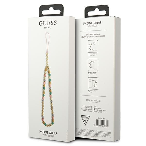Guess Phone Strap Beads Heishi Flower Pink 3