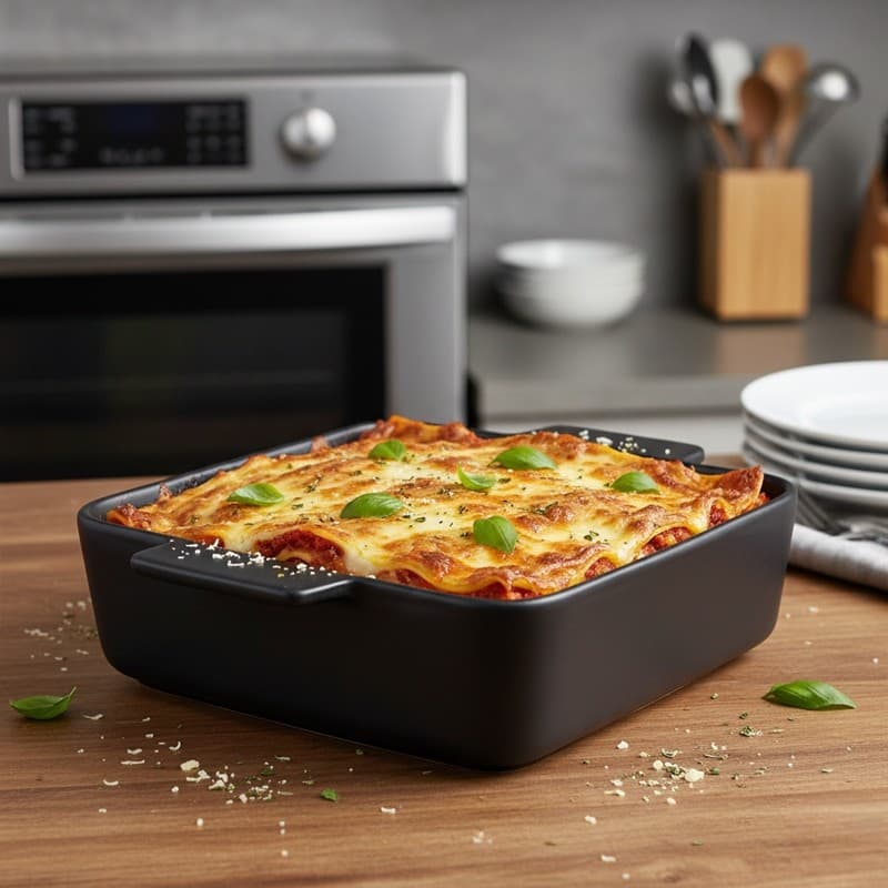 Alpina - Ceramic square ovenproof dish 26.5x20.5x6.7 cm (black) 3
