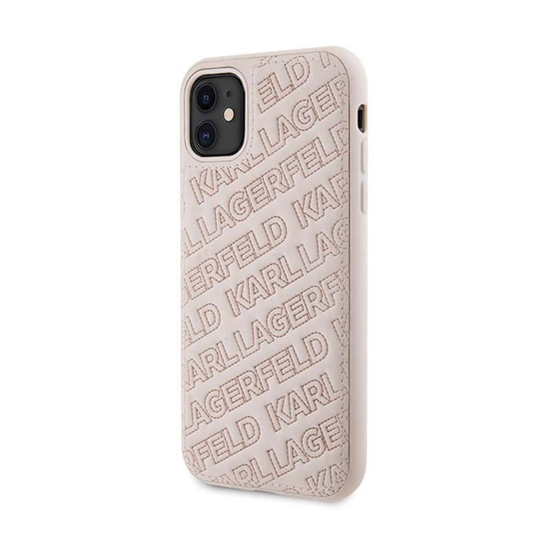 Karl Lagerfeld Quilted K Pattern - iPhone 11 Case (Pink) 2