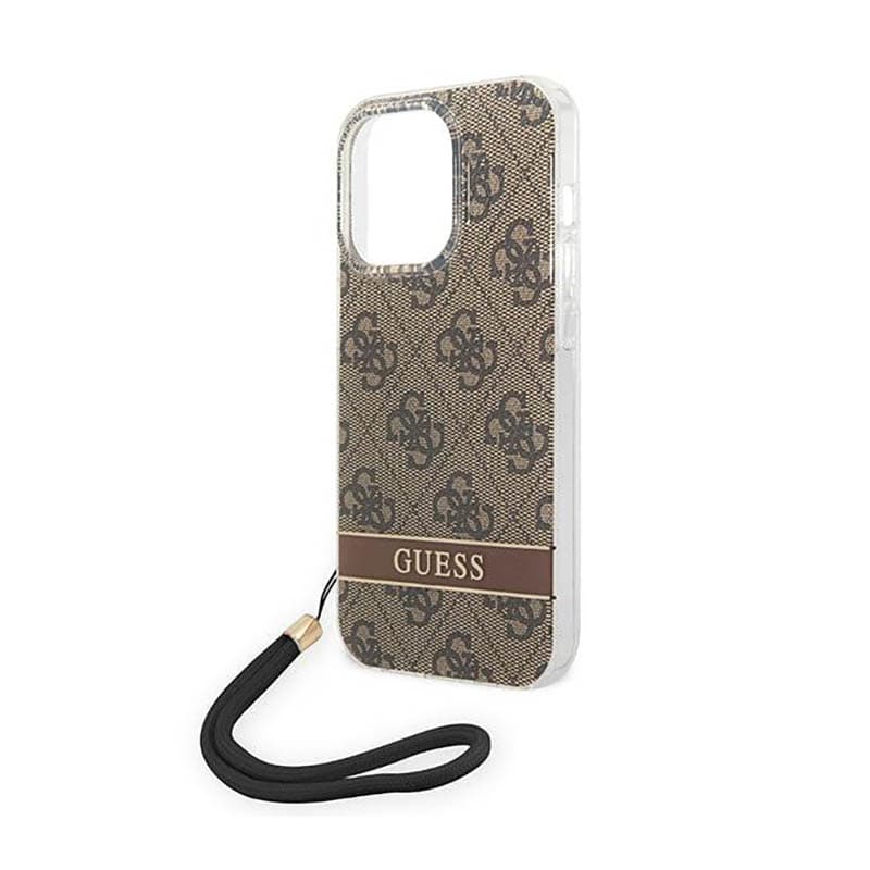 Guess 4G Print Cord - Case for iPhone 14 Pro (Brown) 5