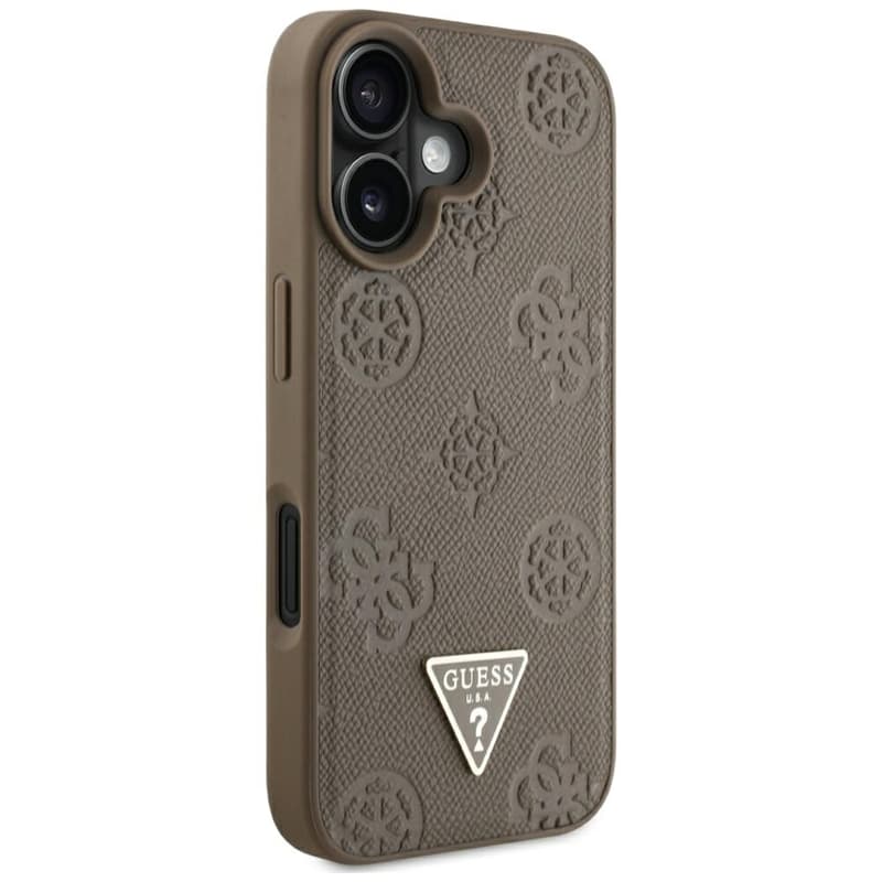 Guess Grained Hot Stamp Peony Triangle Logo MagSafe - Case for iPhone 16 (brown) 4