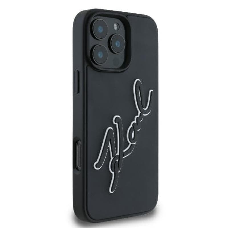 Karl Lagerfeld 3D Rubber Bicolor Signature - Case for iPhone 16 Pro (black) 4