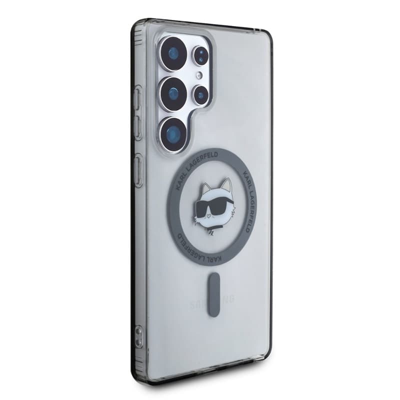 Karl Lagerfeld Button Choupette Head Printed Logo MagSafe - Case for Samsung Galaxy S25 Ultra (Black) 4