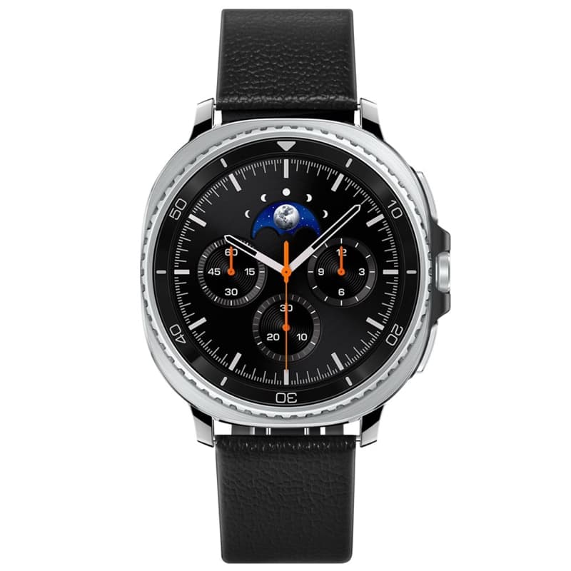 Spigen Enzo - Genuine Leather Strap for Samsung Galaxy Watch 8 / 8 Classic 40 / 44 / 46 mm (Black) 2