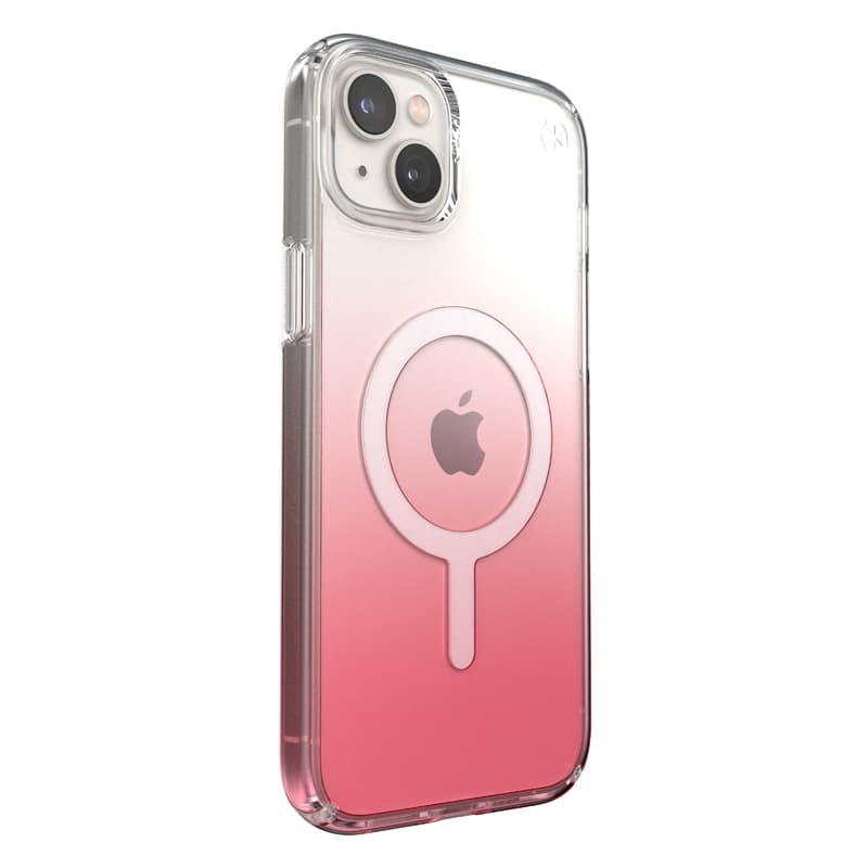 Speck Presidio Perfect-Clear + Ombre + MagSafe - iPhone 15 Plus / 14 Plus Case with MICROBAN Coating (Clear / Vintage Rose Fade) 7