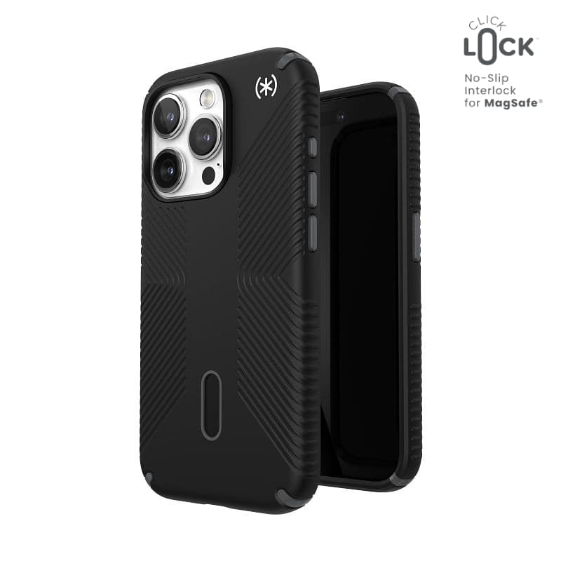 Speck Presidio2 Grip ClickLock & Magsafe - iPhone 15 Pro Case (Black / Slate Gray / White) 1