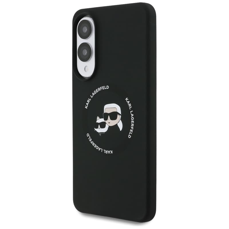 Karl Lagerfeld Silicone Double Heads And Circle MagSafe - Case for Samsung Galaxy S25 Edge (black) 2
