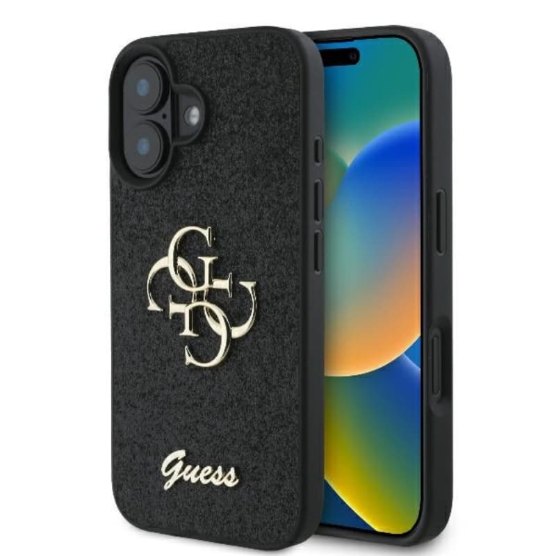Guess Fixed Glitter Big 4G - Case for iPhone 16 Plus (black)