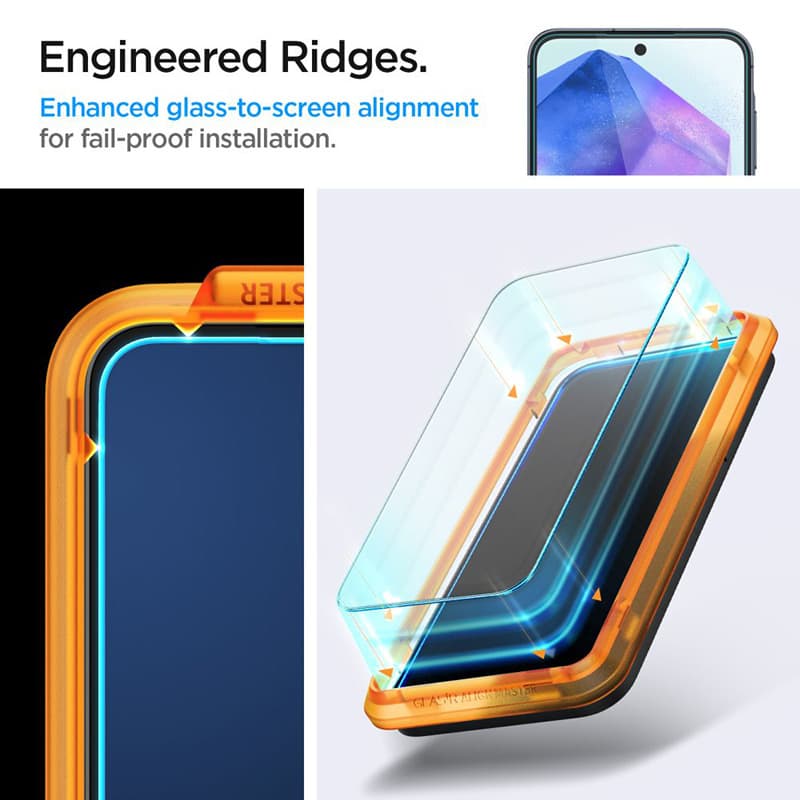 Spigen Alm Glas.TR 2-Pack - Tempered glass for Samsung Galaxy A55 5G (Transparent) 8