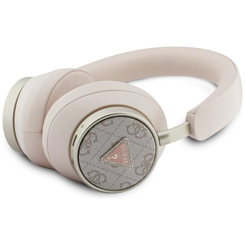 Guess 4G Triangle Logo - Wireless Bluetooth V5.4 ENC On-Ear Headphones (Pink)