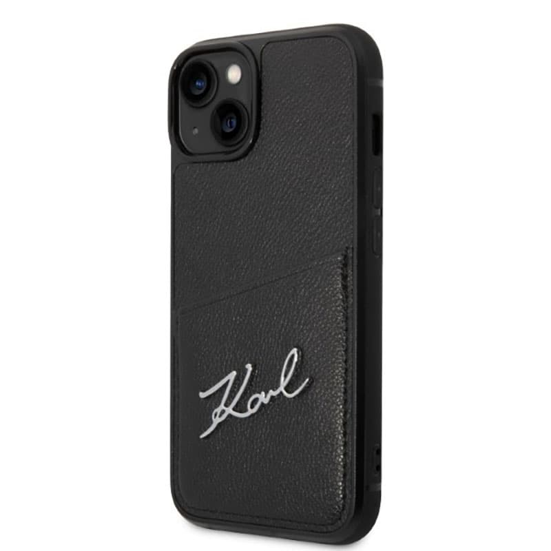 Karl Lagerfeld Signature Logo Cardslot - Case for iPhone 14 Plus (Black) 2