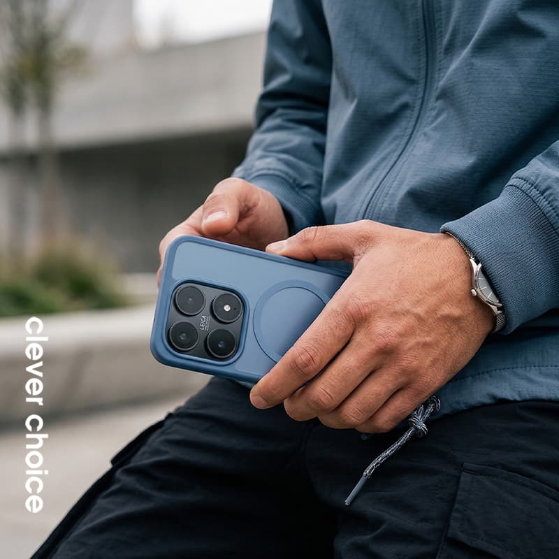 Crong Hybrid Matte Magnetic - Xiaomi 17 MagSafe Case (blue) 4