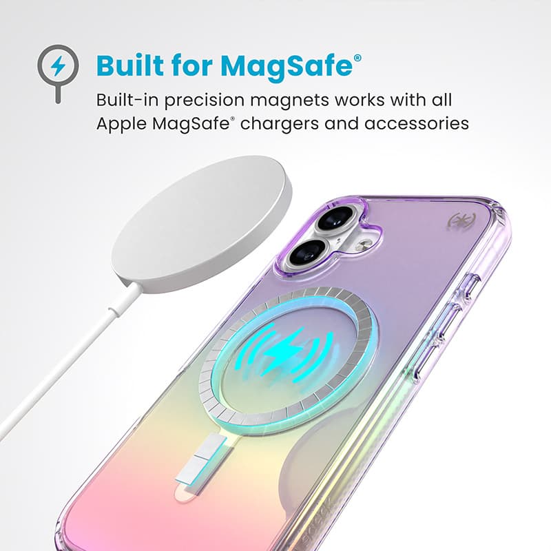 Speck Presidio2 Lux MagSafe - iPhone 16 Case (Amazing Purple / Clear) 3