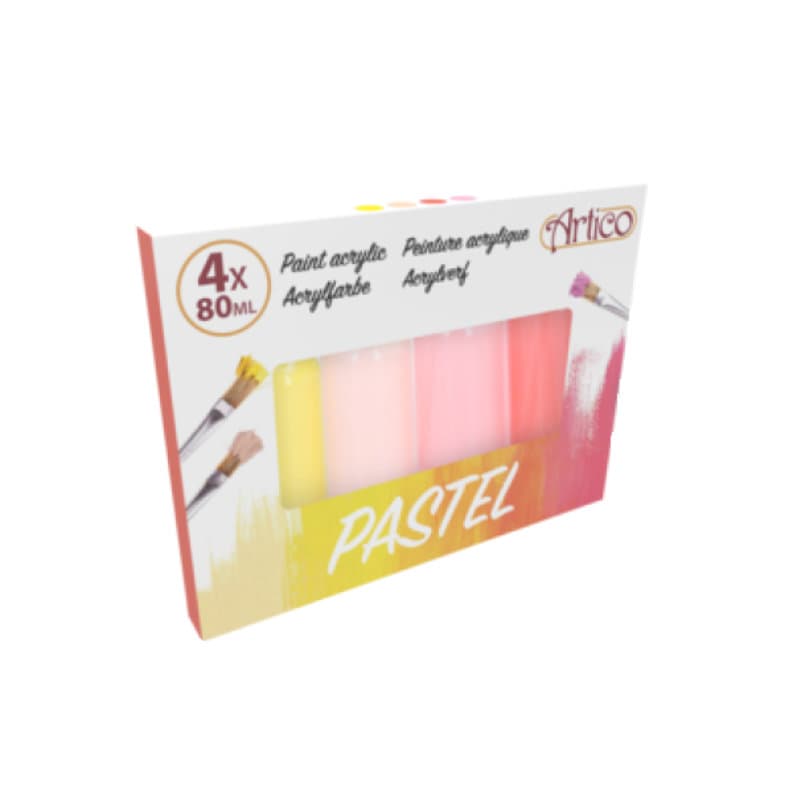 Artico - Set of acrylic pastel paints 80 ml 4 colours (Set 1) 3