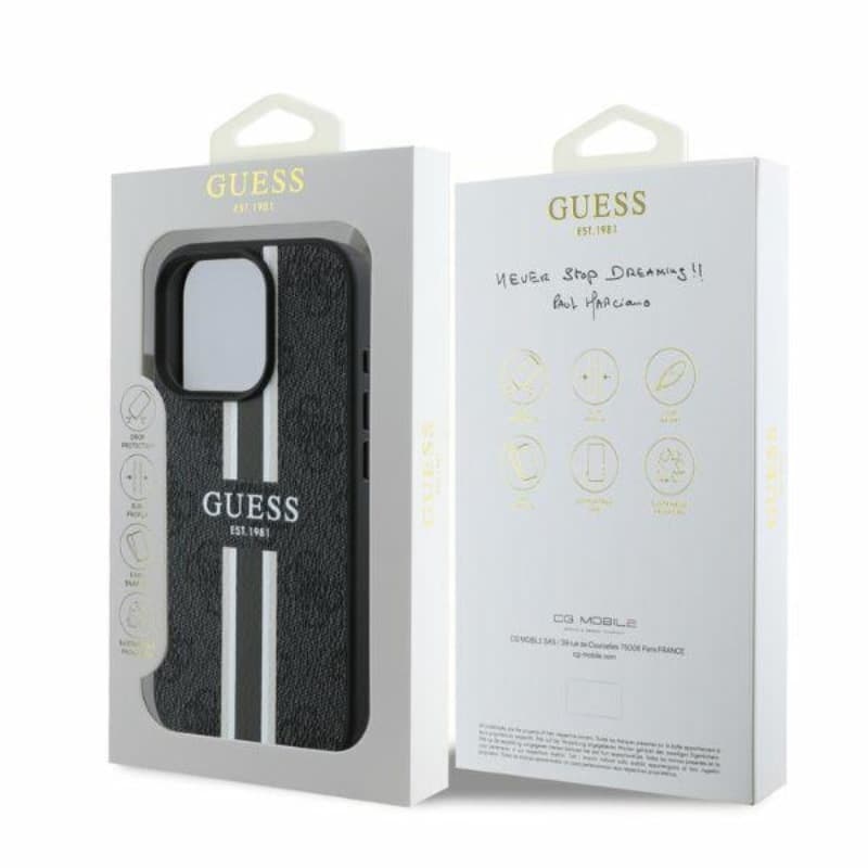 Guess 4G Printed Stripes MagSafe - Case for iPhone 16 Pro (black) 6