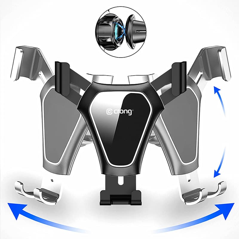Crong Gravity Auto-Clip Car Holder - Gravity car holder for 4.7"- 6.5" phones (black) 6