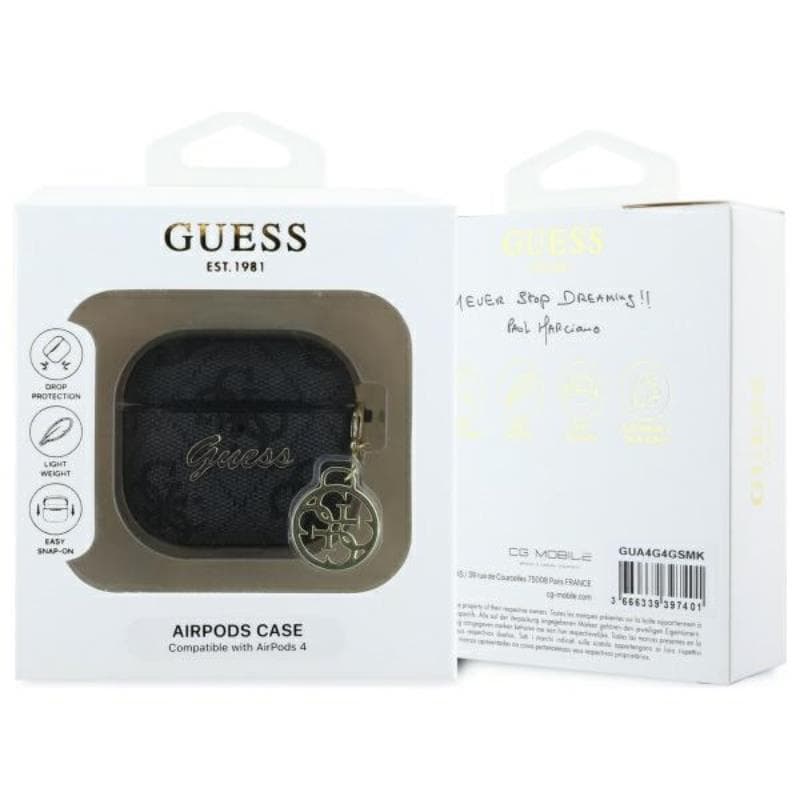 Guess 4G Charm Collection - Case for AirPods 4 (Black) 3