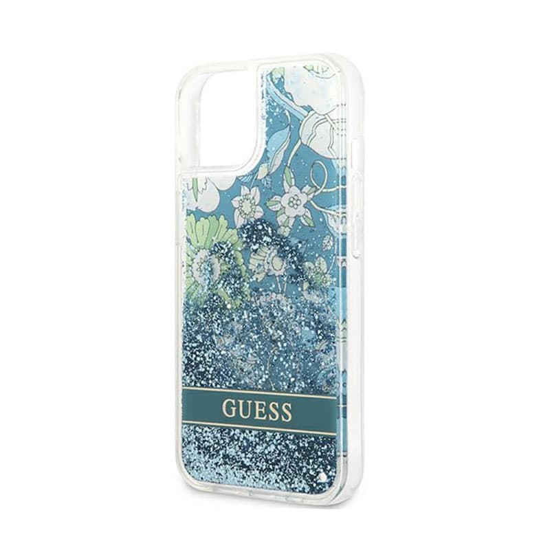 Guess Liquid Glitter Flower – Cover for iPhone 13 (Blue/Green) 6