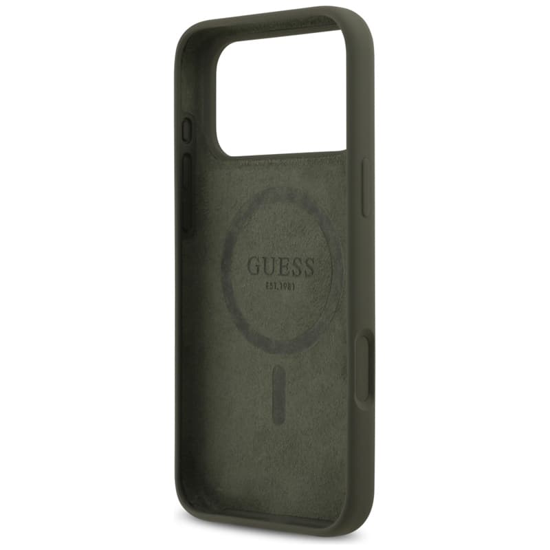 Guess Silicone Triangle Logo MagSafe - Case iPhone 17 Pro Max (khaki) 7