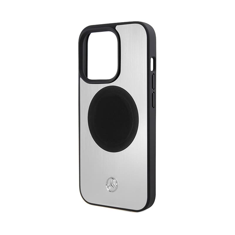 Mercedes Leather & Alu MagSafe - Case for iPhone 15 Pro (Silver) 5