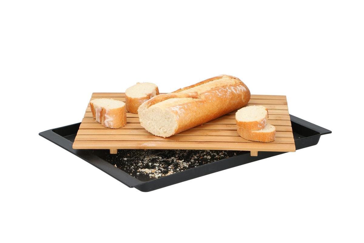 Alpina - Bamboo bread board with crumb tray 2