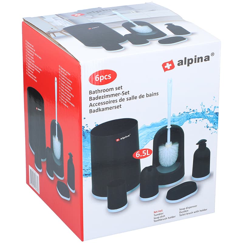 Alpina - bathroom set 6 items (black/white) 3