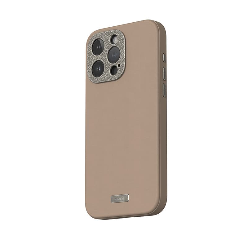 Moshi Napa MagSafe - Leather case for iPhone 15 Pro (Woodsmoke Brown)