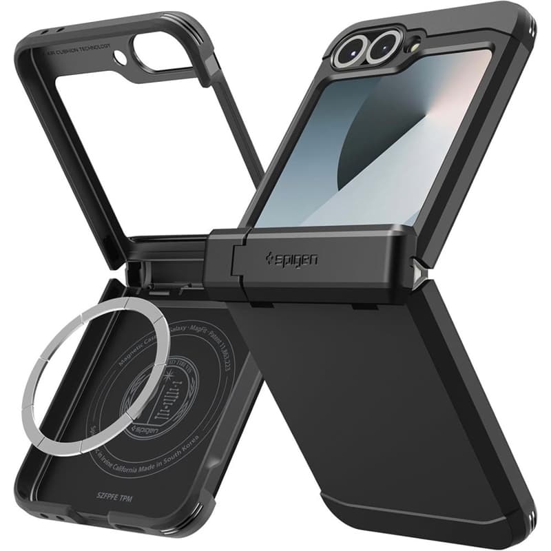 Spigen Tough Armor Pro Mag MagSafe - Case for Samsung Galaxy Z Flip 6 / 7 FE (Black) 1