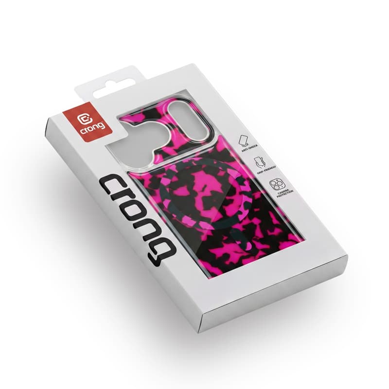 Crong Deluxe MAG Cover - iPhone 17 MagSafe Case (Pink Tortoise) 6