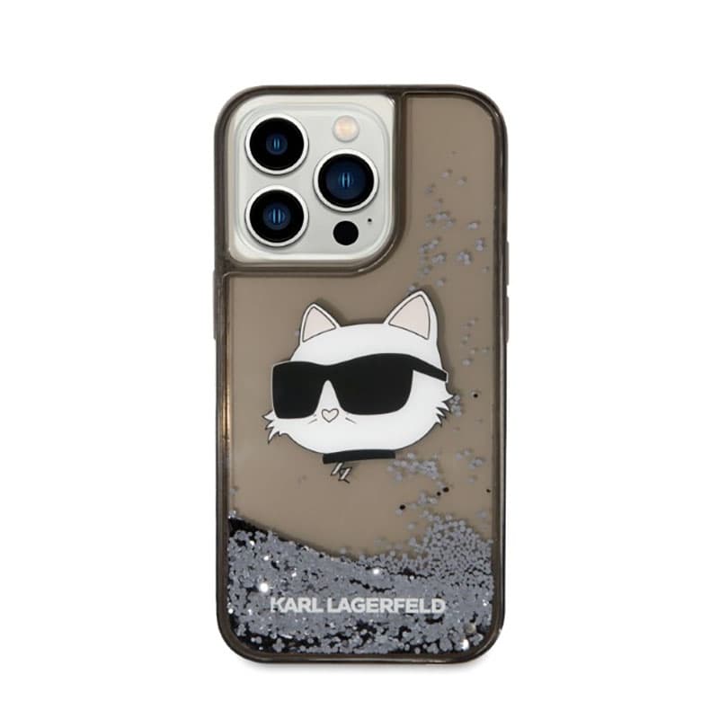Karl Lagerfeld Liquid Glitter NFT Choupette Head - Case for iPhone 14 Pro (Black) 3