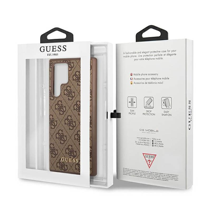 Guess 4G Metal Logo - Case for Samsung Galaxy S23 Ultra (Brown) 8